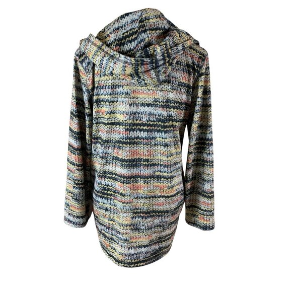 David Cline Multicolor Knit Cardigan Hooded Long Sleeve Abstract Medium - Picture 3 of 5